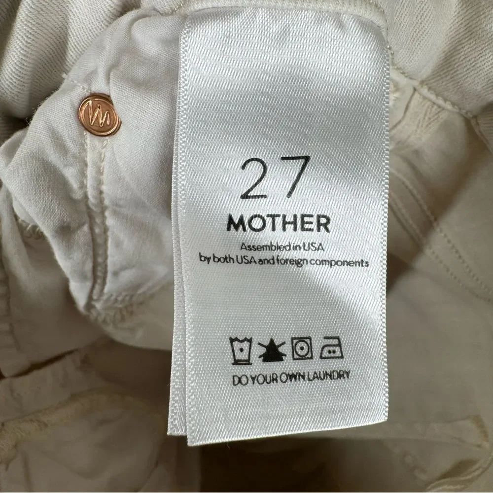 Mother High Waisted Looker Ankle Fray Pretty Just Strolled In The City Cream 27